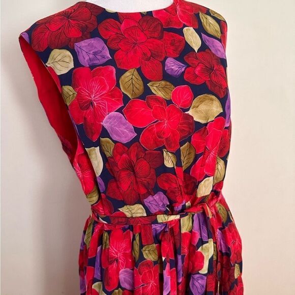 DYVNA Red Green Floral Silk Maxi Dress NWT Small $495 - Picture 5 of 9